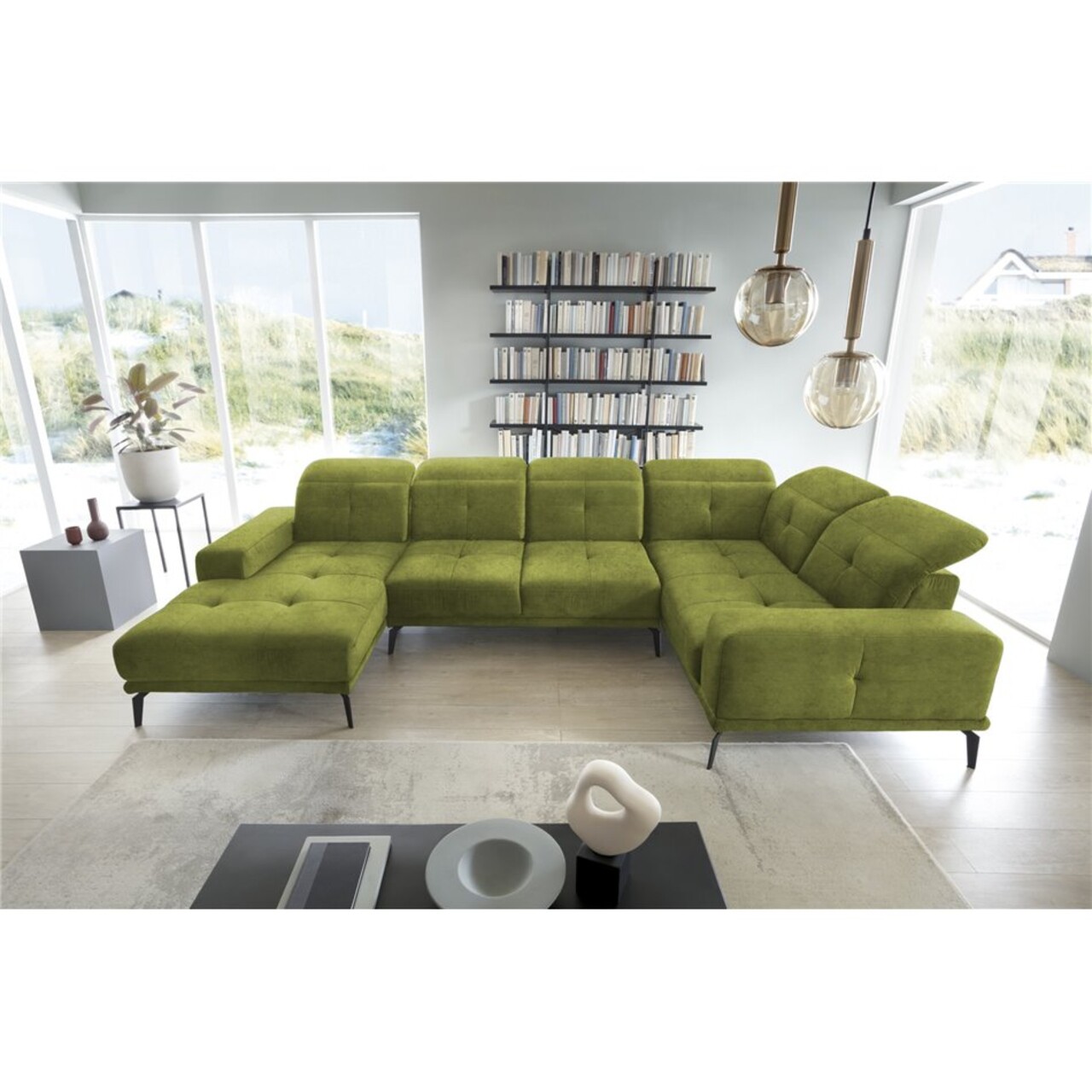 Coltar dreapta 6 locuri ELTAP, RT-33LO, Neviro, 350x201x77 cm, lemn/poliester, verde olive Colțare